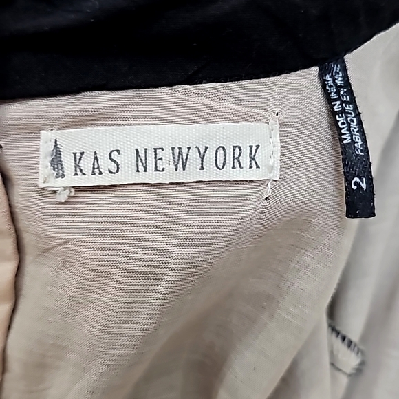 Anthropologie Kas Ny Black Iolet /Tan Shortsleeve Mock Turtleneck Dress - Picture 4 of 16